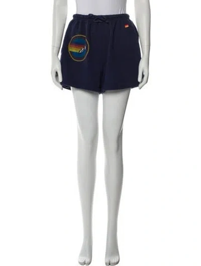 Pre-owned Aviator Nation Graphic Print Mini Shorts In Multi