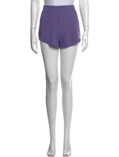 Pre-owned Aviator Nation Graphic Print Mini Shorts In Purple