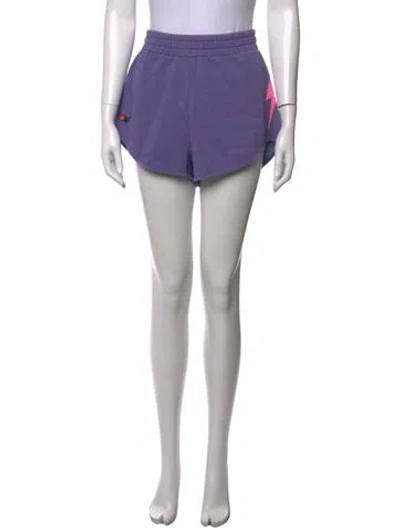 Pre-owned Aviator Nation Graphic Print Mini Shorts In Purple