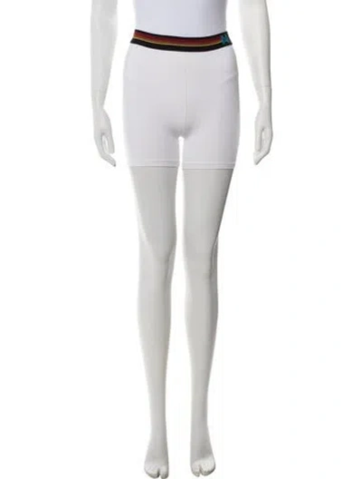Pre-owned Aviator Nation Graphic Print Mini Shorts In White