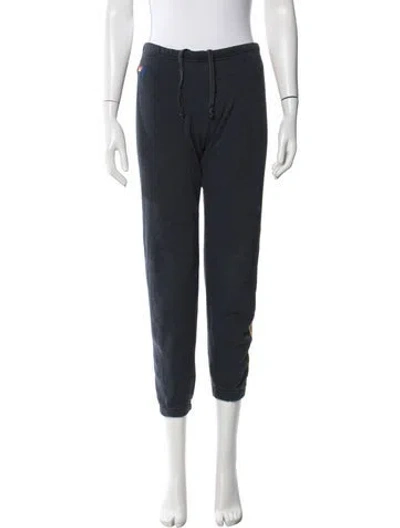 Pre-owned Aviator Nation Graphic Print Raw-edge Trim Sweatpants In Gray