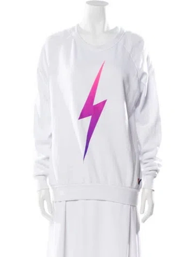 Pre-owned Aviator Nation Graphic Print Scoop Neck Sweater In Gray