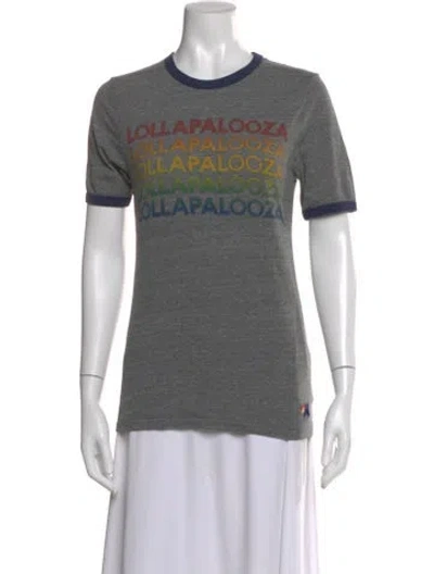 Pre-owned Aviator Nation Graphic Print Scoop Neck Sweatshirt In Gray