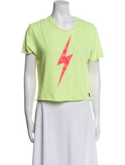 Pre-owned Aviator Nation Graphic Print Scoop Neck T-shirt In Blue