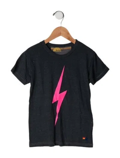 Pre-owned Aviator Nation Kids' Graphic Print Short Sleeve T Shirt In Grey