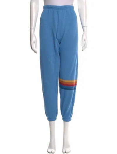 Pre-owned Aviator Nation Graphic Print Skinny Leg Pants In Blue