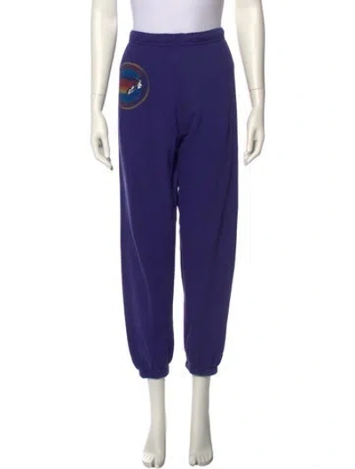 Pre-owned Aviator Nation Graphic Print Skinny Leg Pants In Blue