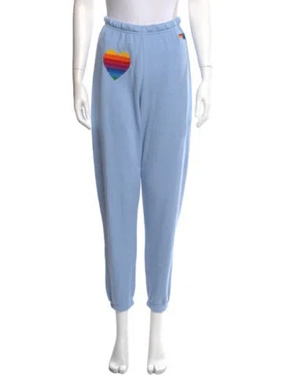 Pre-owned Aviator Nation Graphic Print Skinny Leg Pants In Blue