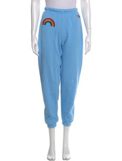 Pre-owned Aviator Nation Graphic Print Skinny Leg Pants In Blue