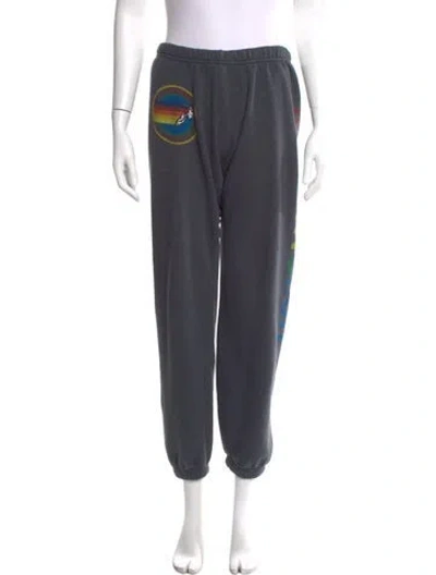 Pre-owned Aviator Nation Graphic Print Skinny Leg Pants In Blue