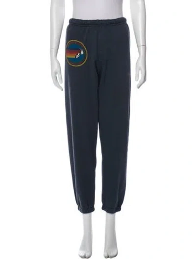 Pre-owned Aviator Nation Graphic Print Skinny Leg Pants In Blue