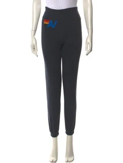 Pre-owned Aviator Nation Graphic Print Skinny Leg Pants In Gray