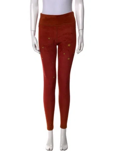 Pre-owned Aviator Nation Graphic Print Skinny Leg Pants In Orange