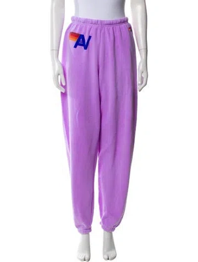 Pre-owned Aviator Nation Graphic Print Skinny Leg Pants In Purple