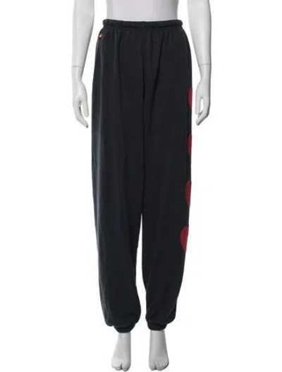 Pre-owned Aviator Nation Graphic Print Straight Leg Pants In Black/blue