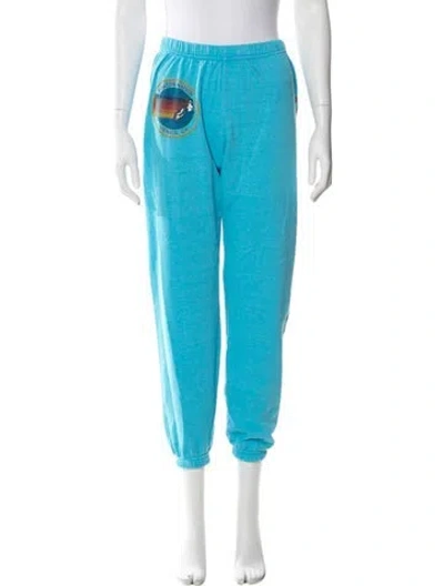 Pre-owned Aviator Nation Graphic Print Straight Leg Pants In Blue