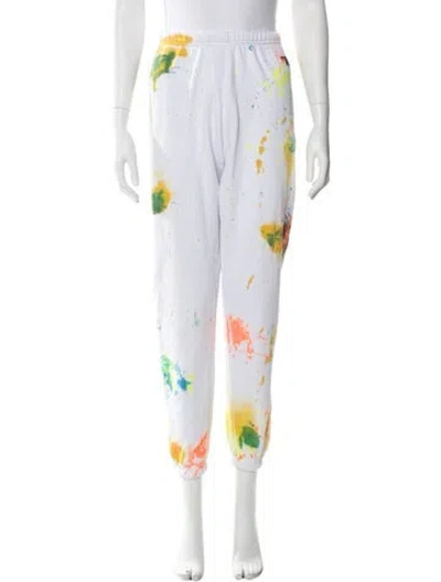 Pre-owned Aviator Nation Graphic Print Straight Leg Pants In Blue