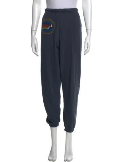 Pre-owned Aviator Nation Graphic Print Straight Leg Pants In Blue