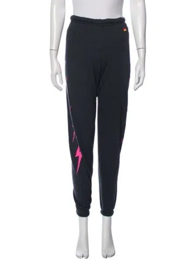 Pre-owned Aviator Nation Graphic Print Straight Leg Pants In Blue