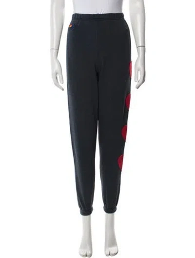 Pre-owned Aviator Nation Graphic Print Straight Leg Pants In Blue