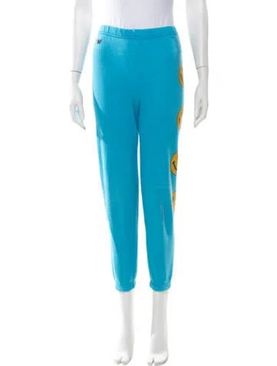 Pre-owned Aviator Nation Graphic Print Straight Leg Pants In Blue