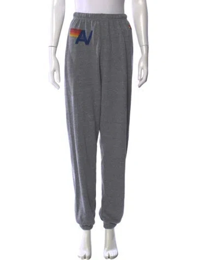 Pre-owned Aviator Nation Graphic Print Straight Leg Pants In Gray