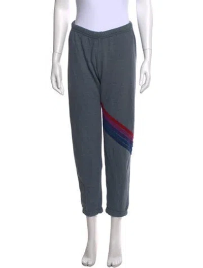 Pre-owned Aviator Nation Graphic Print Straight Leg Pants In Gray