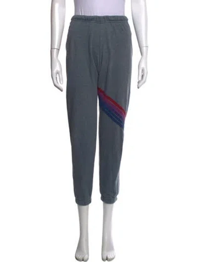Pre-owned Aviator Nation Graphic Print Straight Leg Pants In Gray