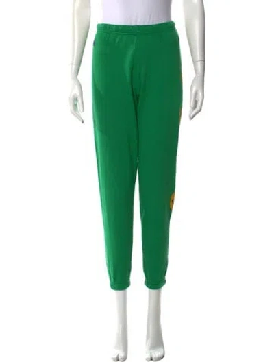 Pre-owned Aviator Nation Graphic Print Straight Leg Pants In Green