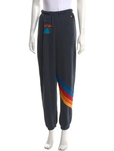 Pre-owned Aviator Nation Graphic Print Straight Leg Pants In Grey