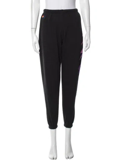 Pre-owned Aviator Nation Graphic Print Straight Leg Pants In Grey