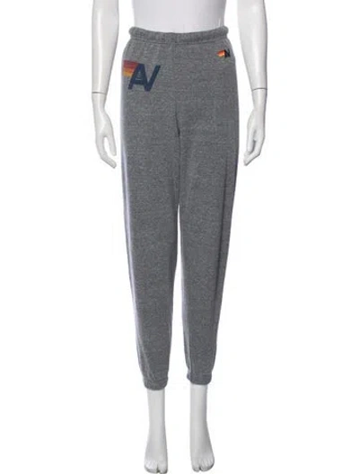 Pre-owned Aviator Nation Graphic Print Straight Leg Pants In Grey