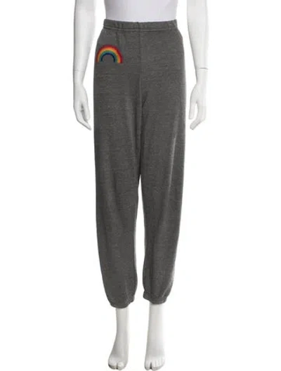 Pre-owned Aviator Nation Graphic Print Straight Leg Pants In Grey