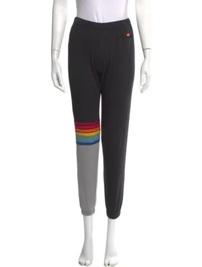 Pre-owned Aviator Nation Graphic Print Straight Leg Pants In Grey