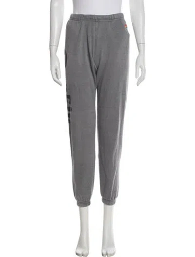 Pre-owned Aviator Nation Graphic Print Straight Leg Pants In Grey