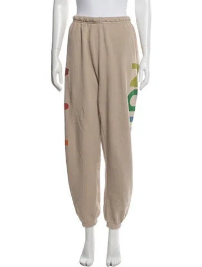 Pre-owned Aviator Nation Graphic Print Straight Leg Pants In Neutral
