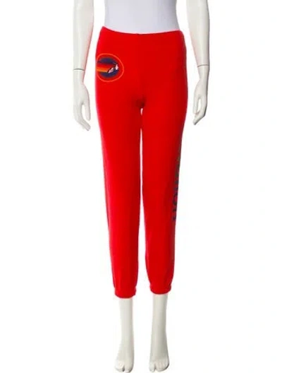 Pre-owned Aviator Nation Graphic Print Straight Leg Pants In Orange