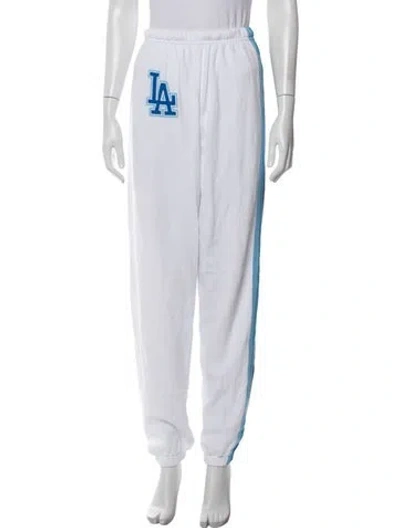 Pre-owned Aviator Nation Graphic Print Straight Leg Pants W/ Tags In White