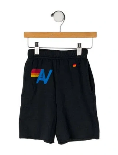 Pre-owned Aviator Nation Babies' Graphic Print Sweat Shorts In Blue