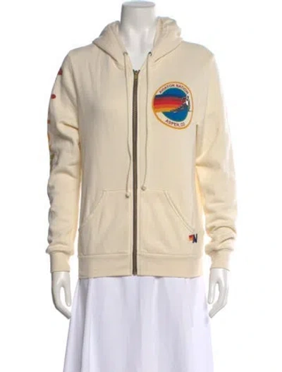 Pre-owned Aviator Nation Graphic Print Sweater In Yellow