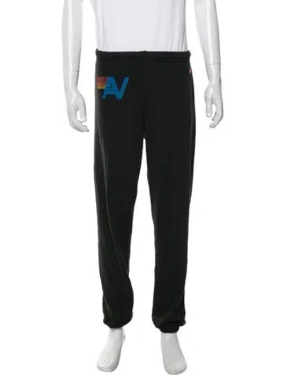 Pre-owned Aviator Nation Graphic Print Sweatpants In Black