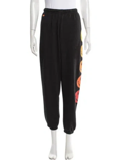Pre-owned Aviator Nation Graphic Print Sweatpants In Black