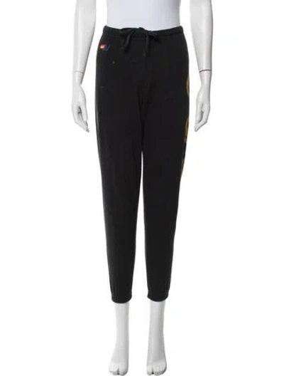 Pre-owned Aviator Nation Graphic Print Sweatpants In Black