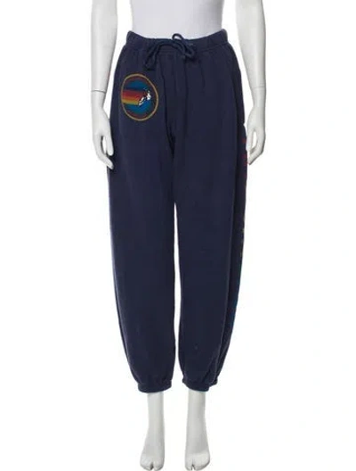 Pre-owned Aviator Nation Graphic Print Sweatpants In Blue