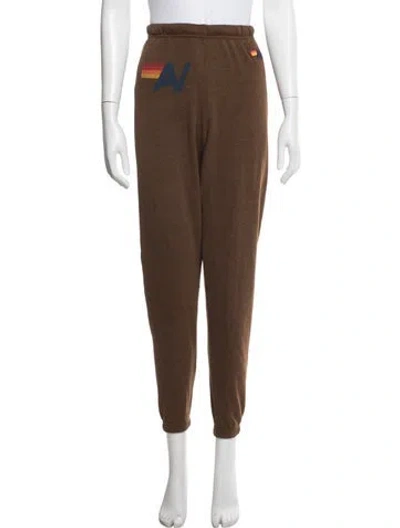 Pre-owned Aviator Nation Graphic Print Sweatpants In Brown