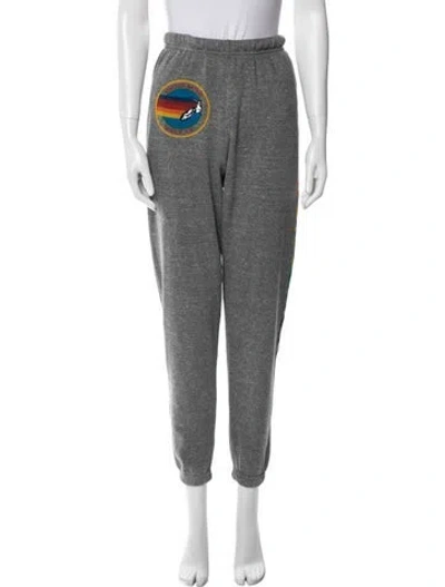 Pre-owned Aviator Nation Graphic Print Sweatpants In Gray