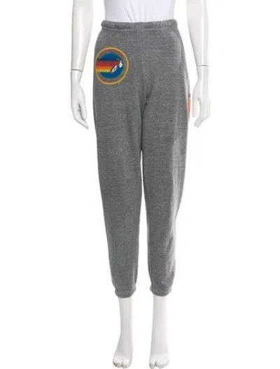Pre-owned Aviator Nation Graphic Print Sweatpants In Gray