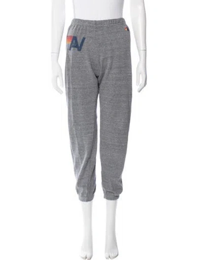 Pre-owned Aviator Nation Graphic Print Sweatpants In Gray