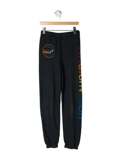 Pre-owned Aviator Nation Kids' Graphic Print Sweatpants In Grey