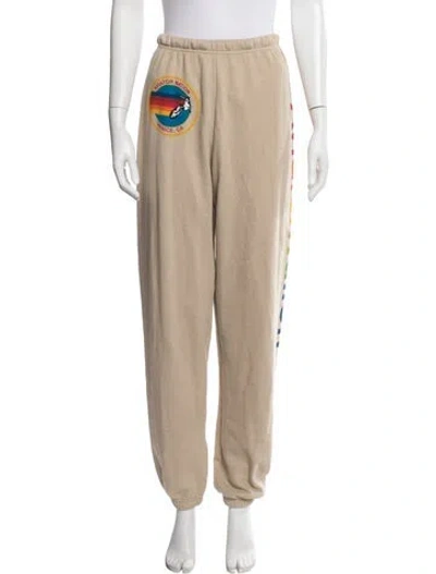 Pre-owned Aviator Nation Graphic Print Sweatpants In Neutrals